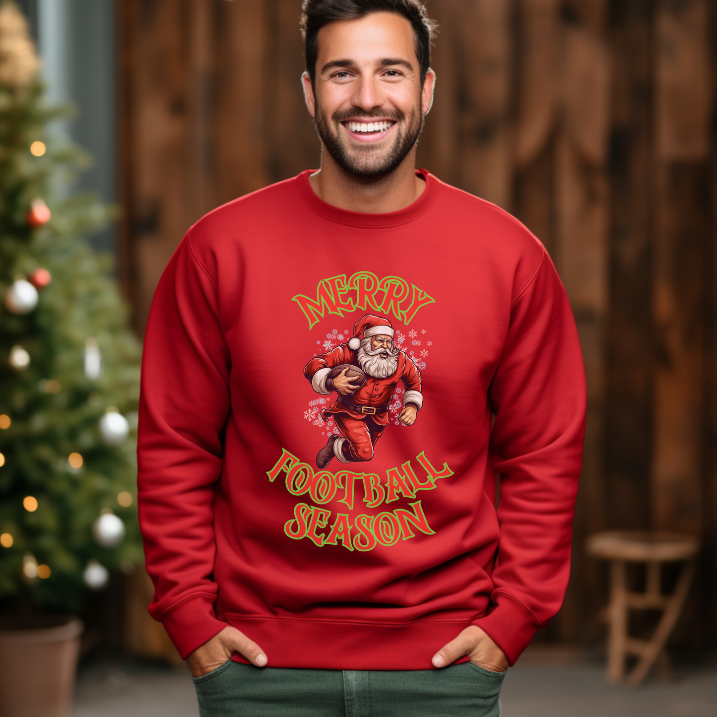 Copy of Santa Playing Football Christmas Sweater